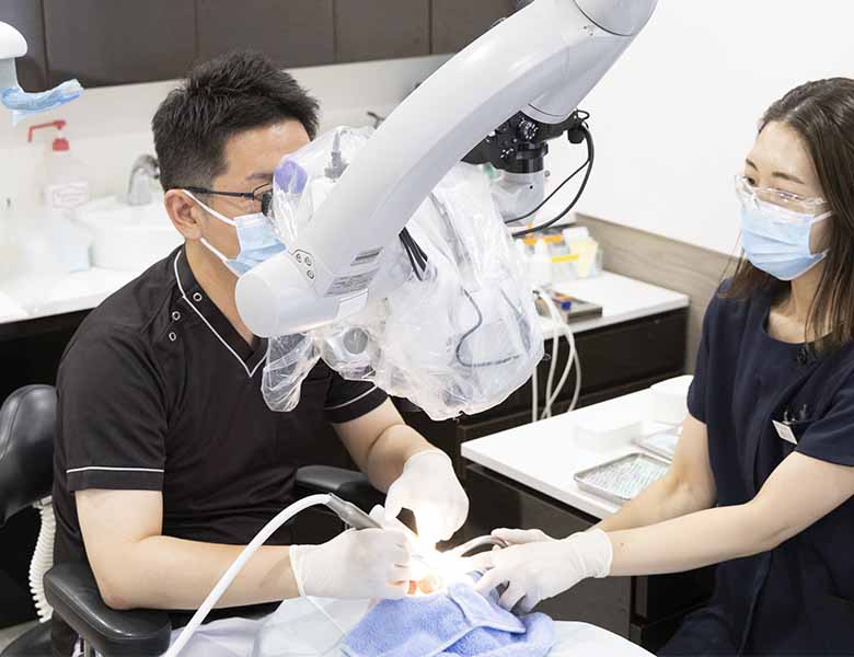 小岩（東京都江戸川区）の歯医者、笠原デンタルオフィスのマイクロスコープ精密治療